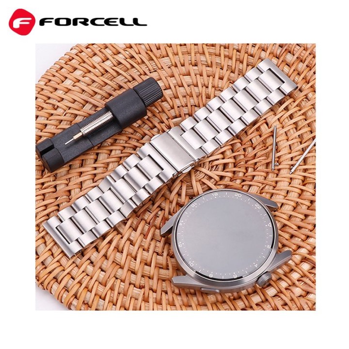 Strap for Samsung Galaxy Watch Forcell F-Design FS06 clasp steel 20 mm silver