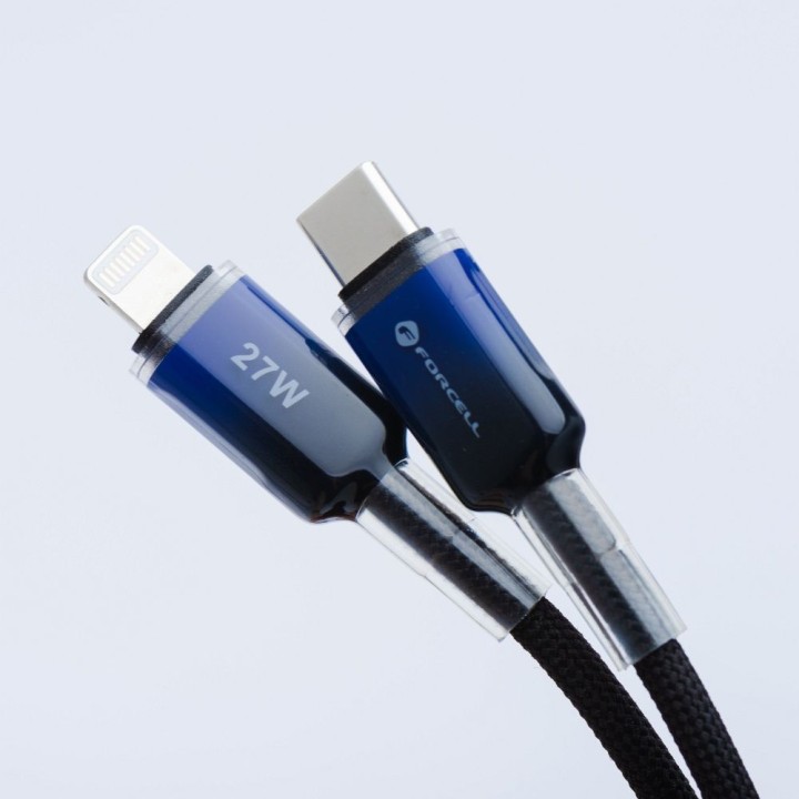 Кабель USB-C – Lightning Forcell F-Energy PD 3A 27W Gradient 1 m C356 черный