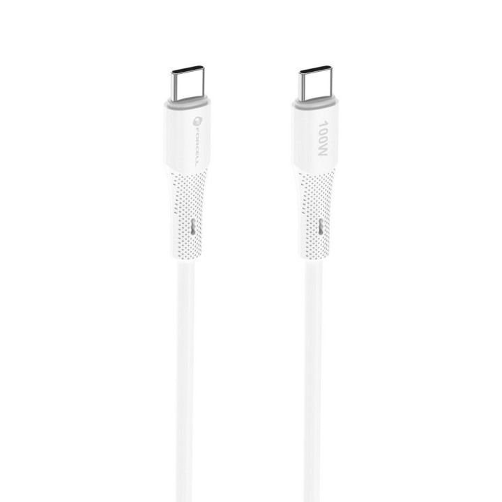 Кабель USB-C – USB-C Forcell F-Energy QC4.0 PD 5A 100W Silicone 1 m C347 білий