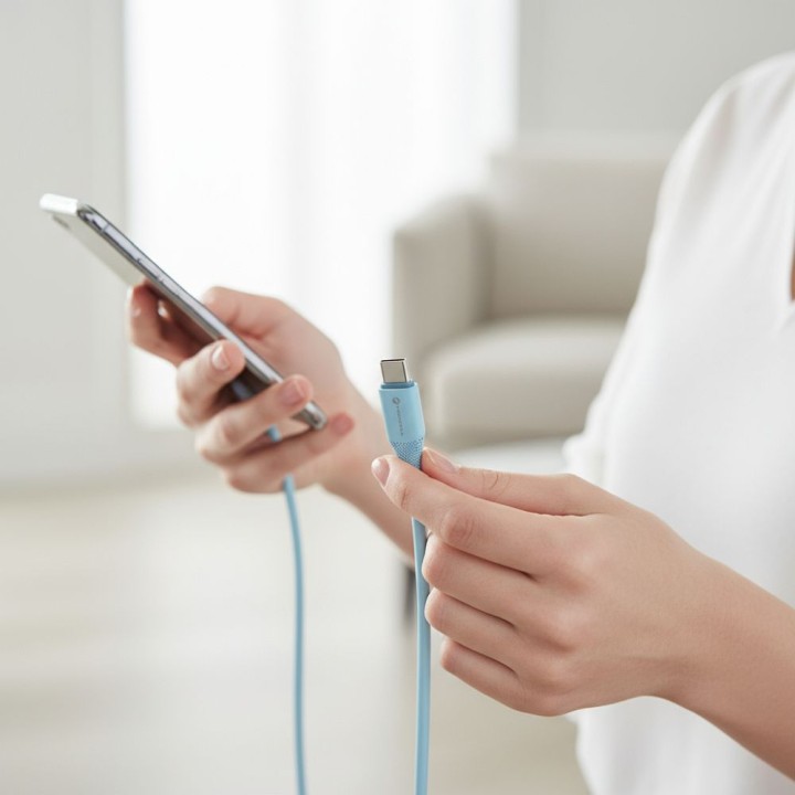 Кабель USB-C – USB-C Forcell F-Energy QC4.0 PD 3A 60W Silicone 1 m C344 синій