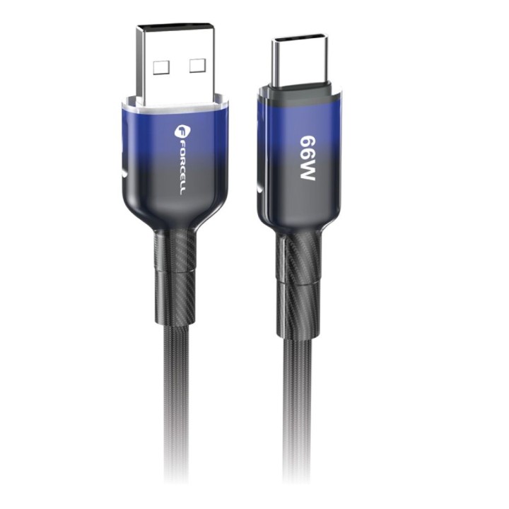 Кабель USB-A – USB-C Forcell F-Energy QC4.0 3A 66W Gradient 1 m C352 чорний