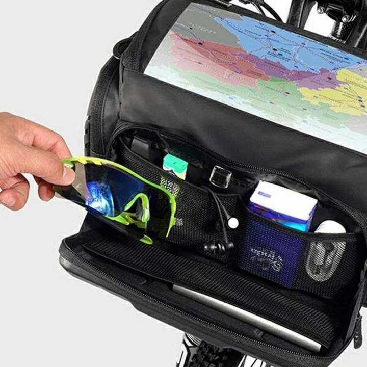 WILDMAN pannier bag bike for the steering wheel for zipper 4L GS6 black