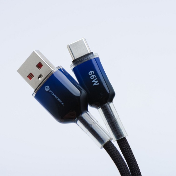 Кабель USB-A – USB-C Forcell F-Energy QC4.0 3A 66W Gradient 1 m C352 черный
