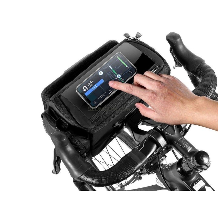 WILDMAN pannier bag bike for the steering wheel for zipper 4L GS6 black