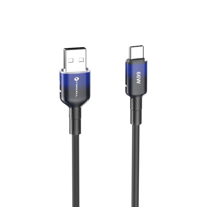 Кабель USB-A – USB-C Forcell F-Energy QC4.0 3A 66W Gradient 1 m C352 черный