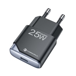 Мережевий зарядний пристрій для телефону Forcell F-Energy Ultra Slim GaN III USB C PD QC4.0 3A 25W B125101-E чорний