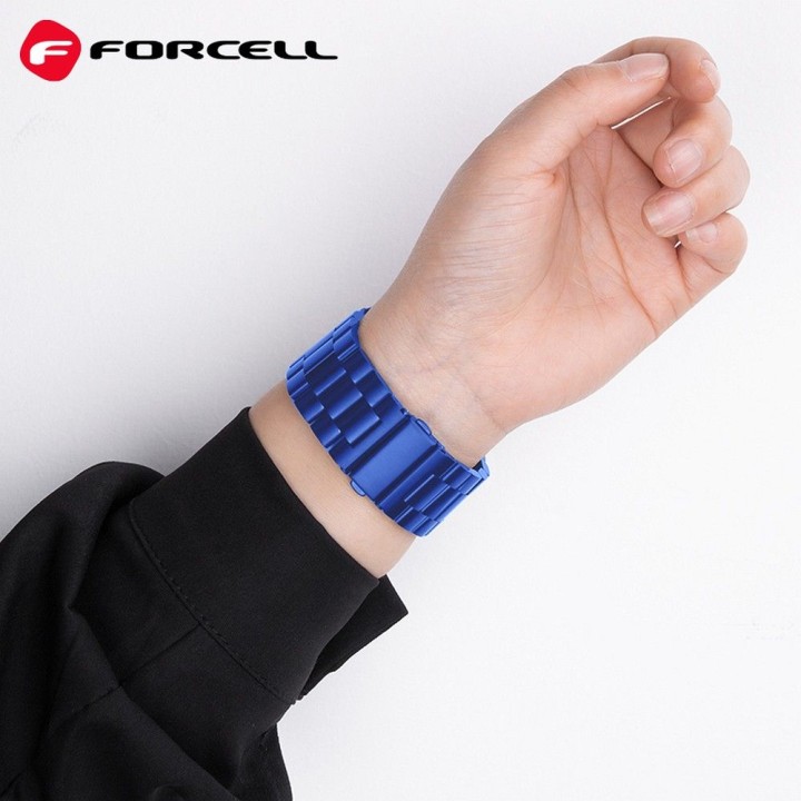 Pasek do Apple Watch Forcell F-Design FA10 zatrzask stal 38 / 40 / 41 mm niebieski