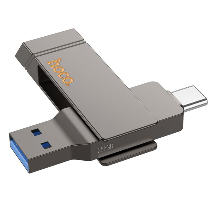 USB flash drive 256GB USB 3.2 (USB A + USB C) Hoco UD15 grey