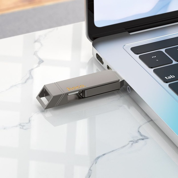 Флешка 32GB USB 3.2 (USB A + USB C) Hoco UD15 сіра