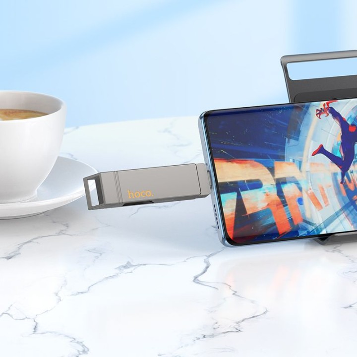 USB flash drive 32GB USB 3.2 (USB A + USB C) Hoco UD15 grey