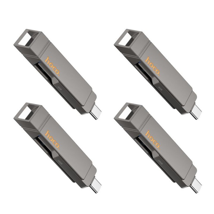 USB flash drive 128GB USB 3.2 (USB A + USB C) Hoco UD15 grey