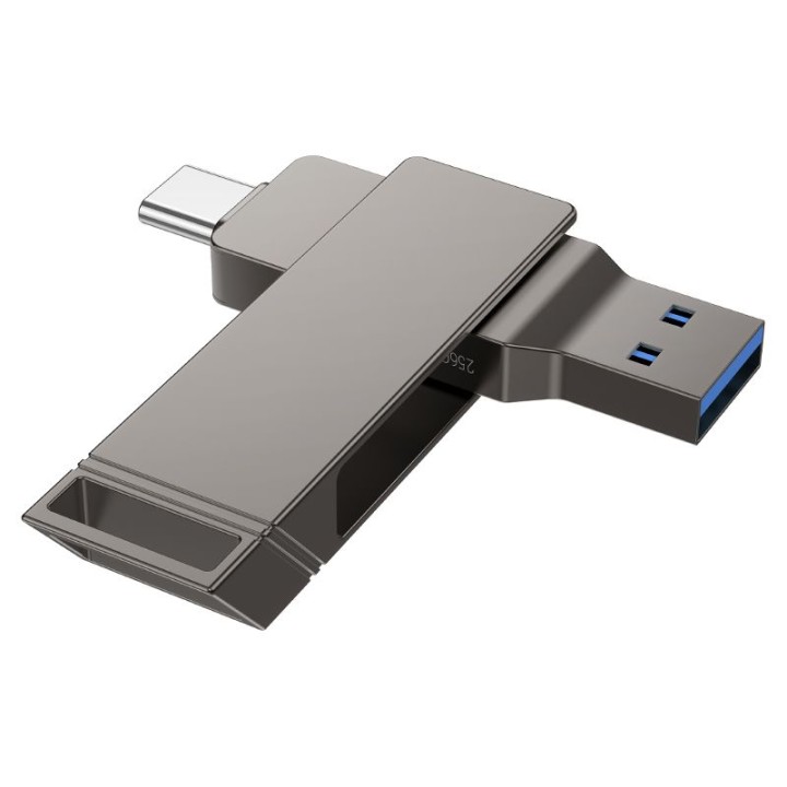 Флешка 128GB USB 3.2 (USB A + USB C) Hoco UD15 серая
