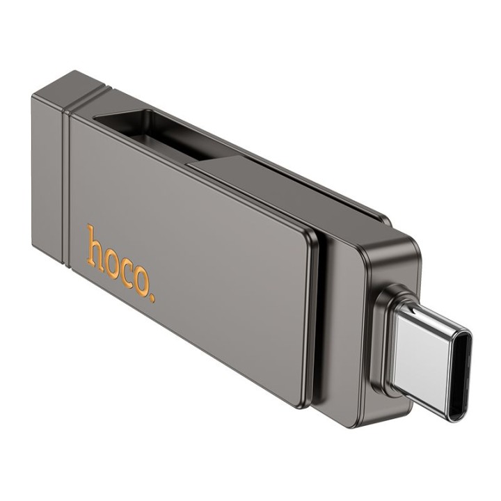 USB flash drive 128GB USB 3.2 (USB A + USB C) Hoco UD15 grey