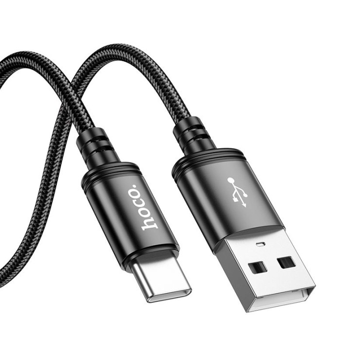Кабель USB-A – USB-C Hoco 3A 2 m X89 черный