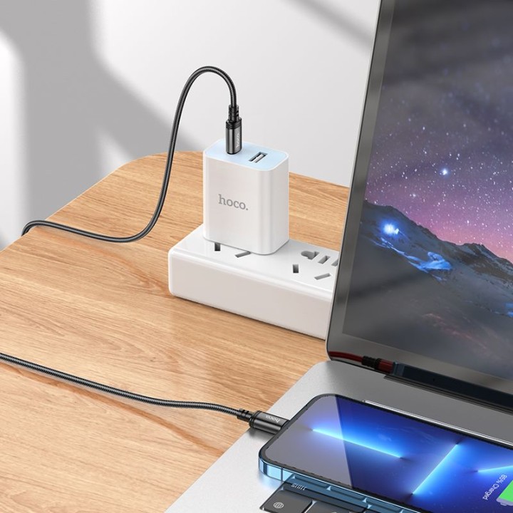 Кабель USB-C – Lightning Hoco PD 27W 2 m X89 чорний