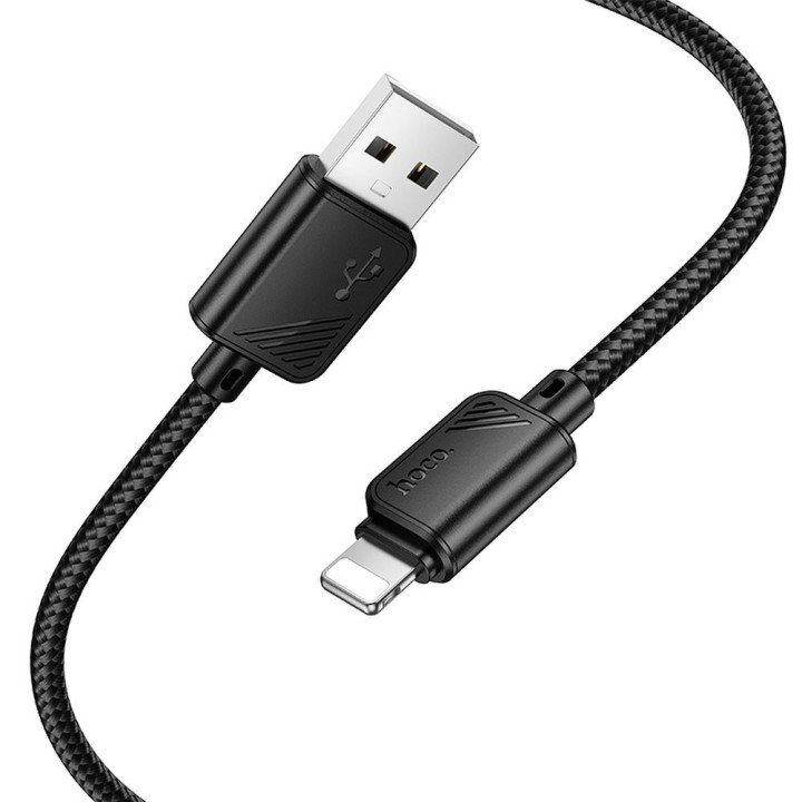 Кабель USB-A – Lightning Hoco 2,4A 1 m X113 черный