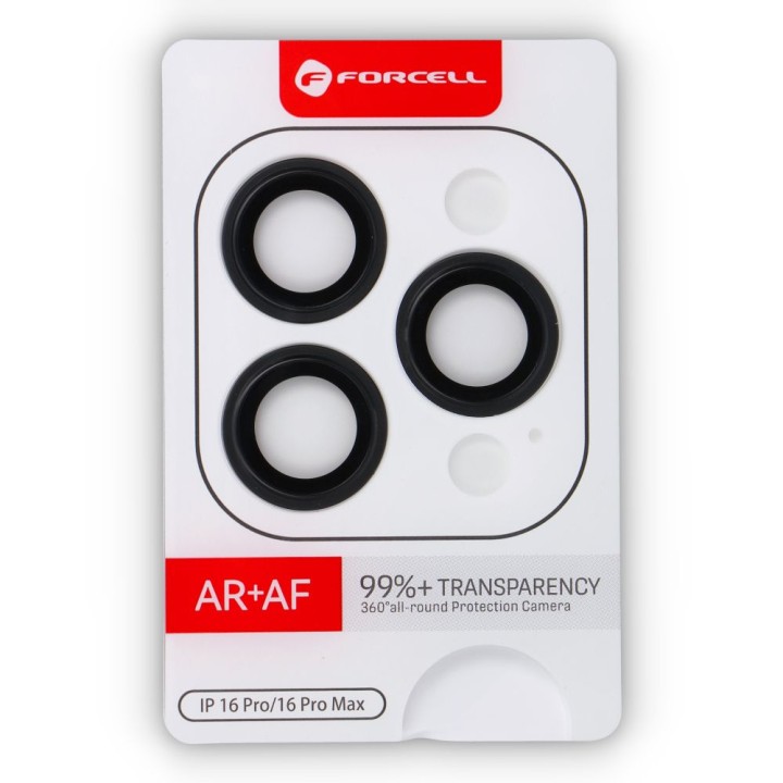 Загартоване скло на камеру для iPhone 16 Pro / 16 Pro Max Forcell Premium титановий чорне 0INT