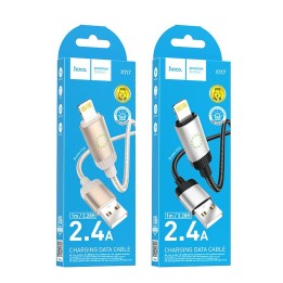 Кабель USB-A – Lightning Hoco 2,4A 1 m X117 чорний