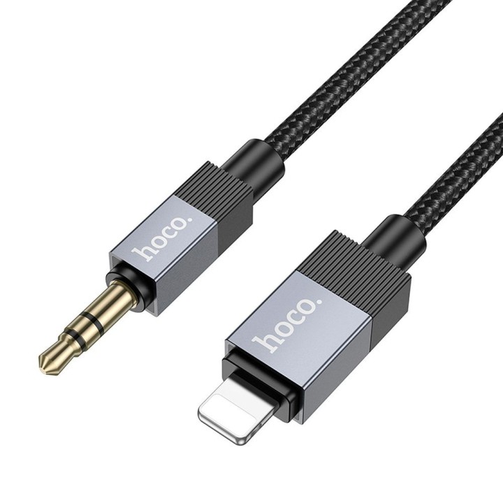 Кабель AUX Jack 3,5 mm (штекер (male)) для Lightning (штекер (male)) Hoco 1 m UPA32A черный