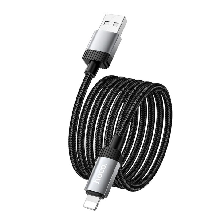 Кабель USB-A – Lightning Hoco 2,4A 1 m X117 чорний