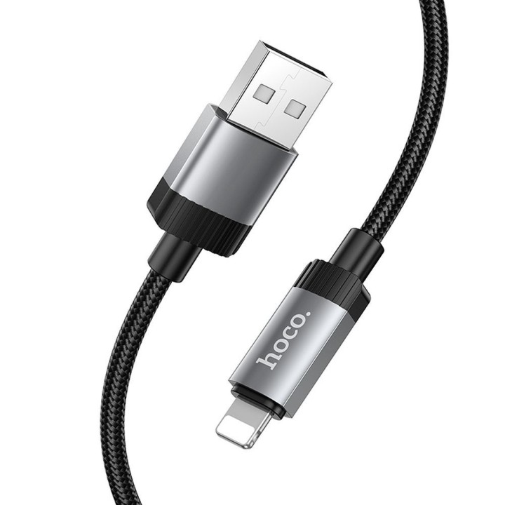Кабель USB-A – Lightning Hoco 2,4A 1 m X117 черный