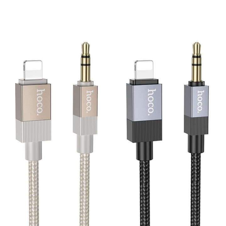 Кабель AUX Jack 3,5 mm (штекер (male)) для Lightning (штекер (male)) Hoco 1 m UPA32A черный