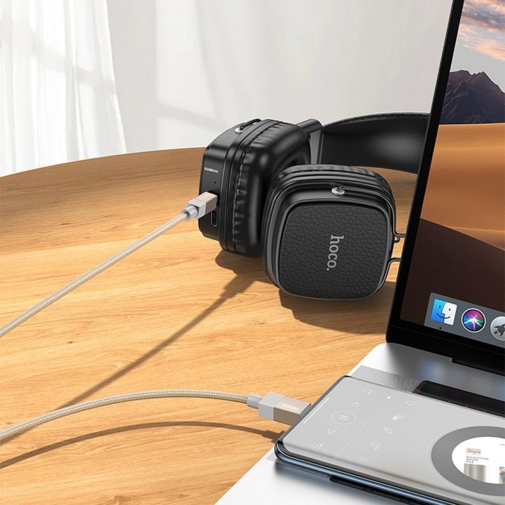 Kabel AUX Jack 3,5 mm (męski) do USB C (męski) Hoco 1 m UPA32B czarny