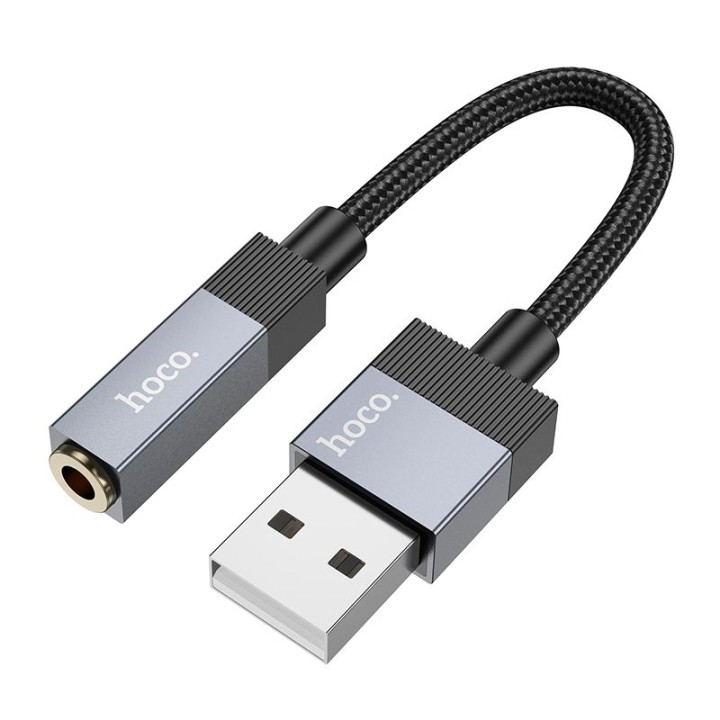 Адаптер AUX USB A (штекер (male)) для Jack 3,5 mm (гніздо (female)) Hoco UPA32D чорний