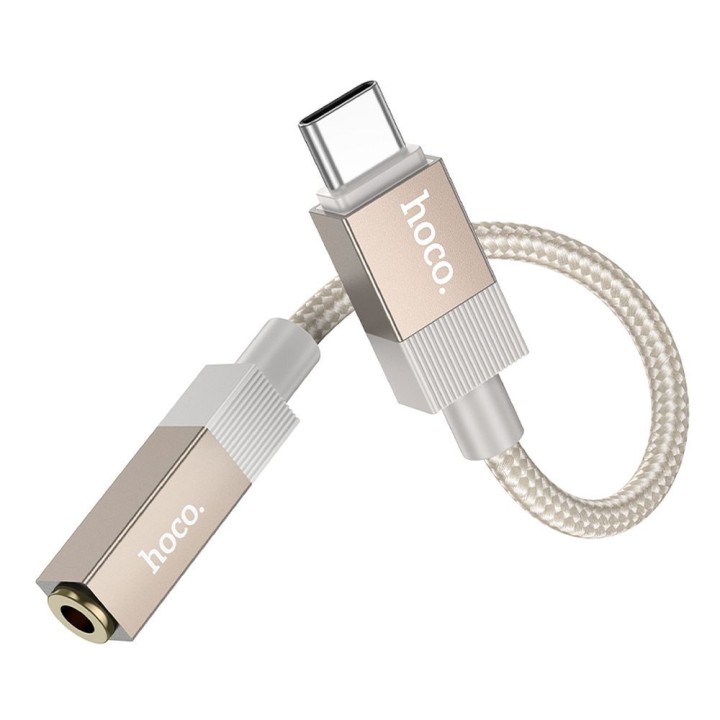 Адаптер AUX USB C (штекер (male)) для Jack 3,5 mm (гніздо (female)) Hoco UPA32C золотий