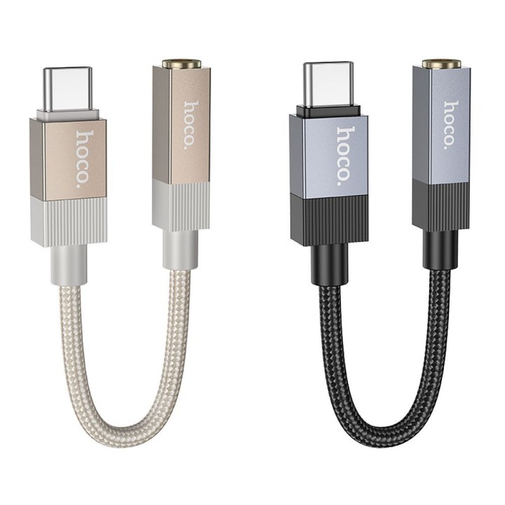 Адаптер AUX USB C (штекер (male)) для Jack 3,5 mm (гнездо (female)) Hoco UPA32C золотой