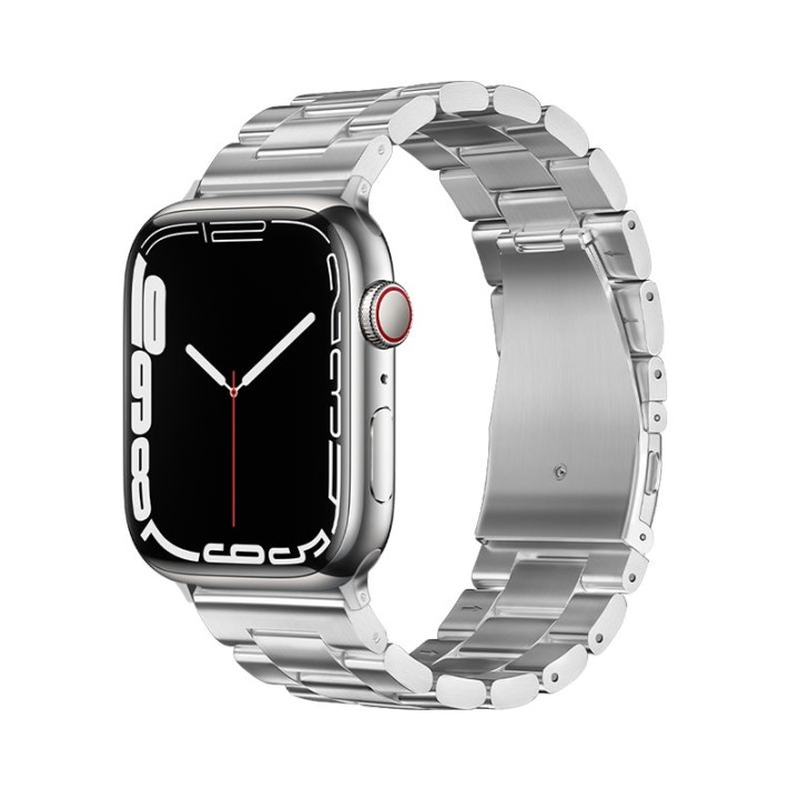 Ремінець для Apple Watch Forcell F-Design FA10 із застібкою, сталевий 42 / 44 / 45 / 49 mm сріблястий
