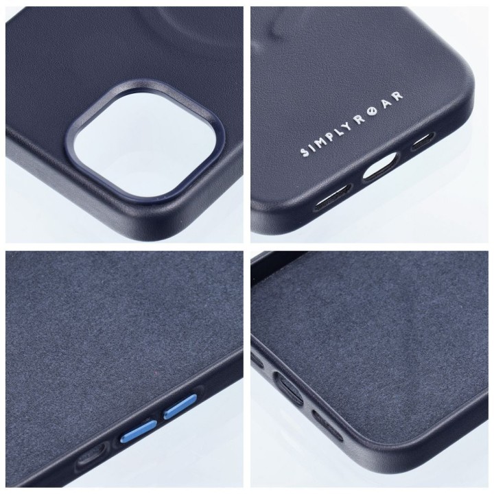 ROAR case LEATHER MAG compatible with Magsafe for IPHONE 13 Pro Max Navy blue