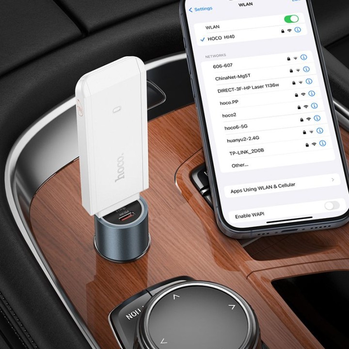 Router bezprzewodowy przenośny USB A Hoco WiFi HI40 biały