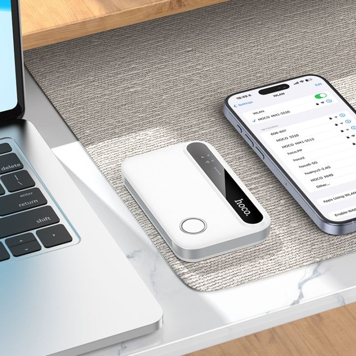 Портативний бездротовий роутер Hoco WiFi HI41 білий