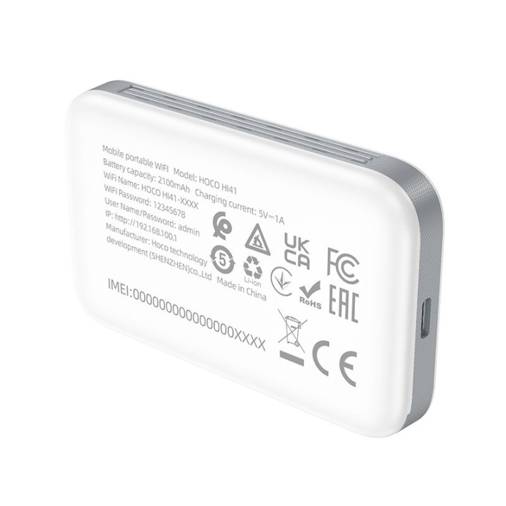 Router bezprzewodowy przenośny Hoco WiFi HI41 biały