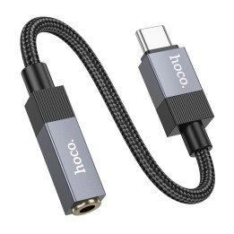 Adapter AUX USB C (męski) do Jack 3,5 mm (żeński) Hoco UPA32C czarny