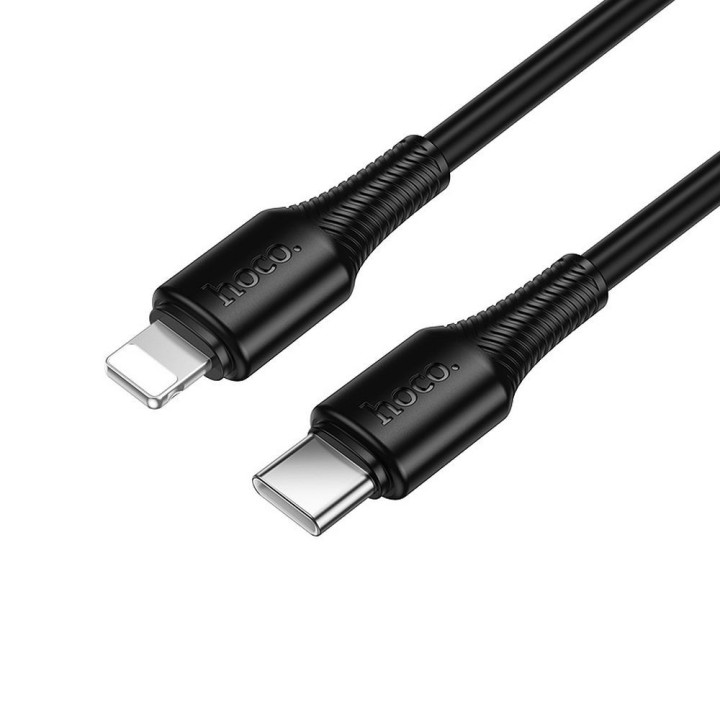 Кабель USB-C – Lightning Hoco PD 27W 1 m X120 чорний