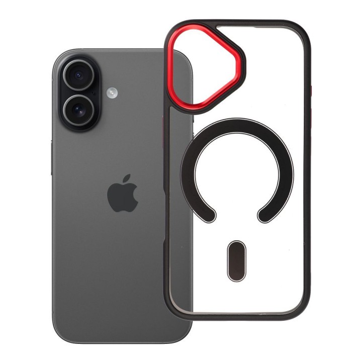 Чехол для iPhone 17 Color Edge Mag Cover совместимый с MagSafe черно-красный