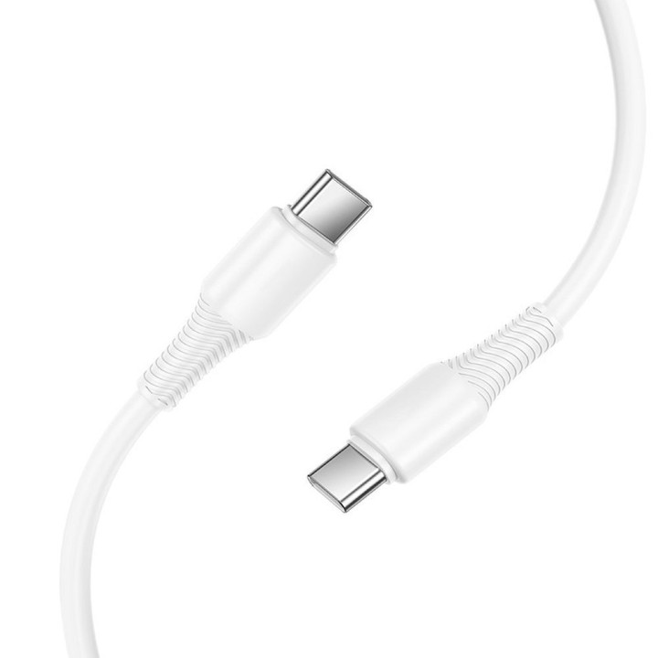 Кабель USB-C – USB-C Hoco 3A 60W 1 m X120 білий
