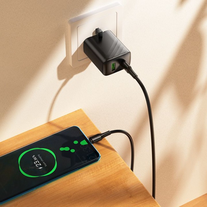 Кабель USB-C – USB-C Hoco 3A 60W 1 m X120 черный