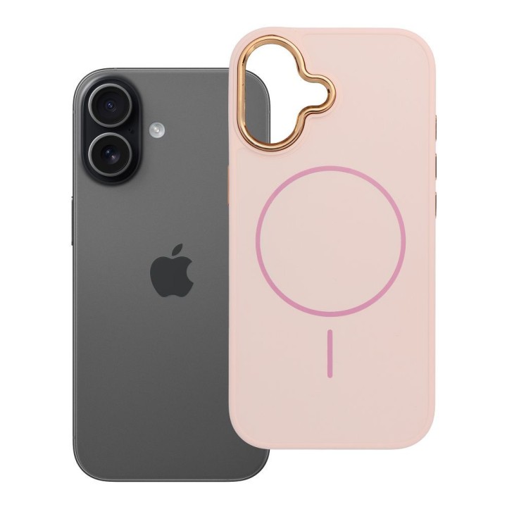 Чохол для iPhone 17 Frame Mag Cover сумісний з MagSafe пудрово-рожевий