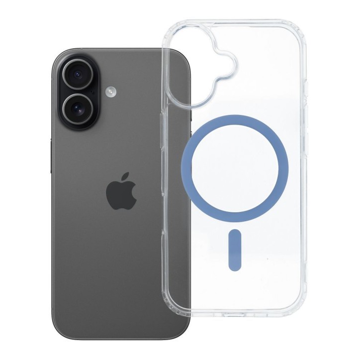 Case for iPhone 17 Drop Glue Colorful Ring Mag Cover MagSafe compatible light blue