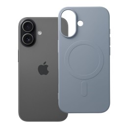 Чехол для iPhone 17 Silicone Mag Cover совместимый с MagSafe (big hole) голубой