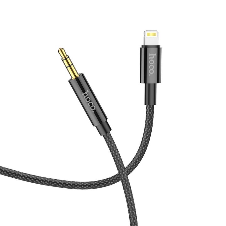 Кабель AUX Jack 3,5 mm для Lightning Hoco 1 m UPA19 черный
