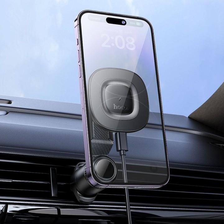 Wireless car phone holder Hoco 15W for the air vent HW30 black