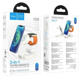 Wireless charger Hoco 3-in-1 15W compatible with MagSafe CQ3 white