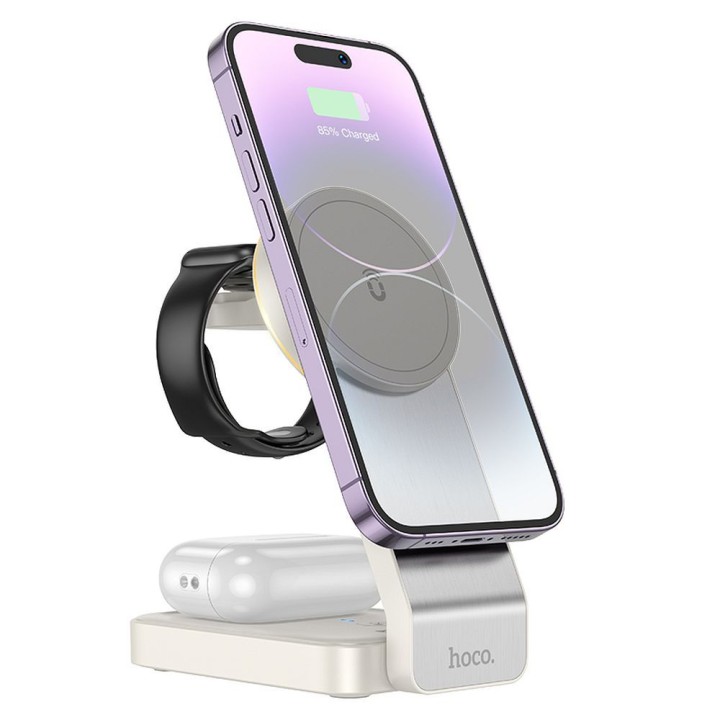 Wireless charger Hoco 3w1 15W MagSafe compatible CQ3 white