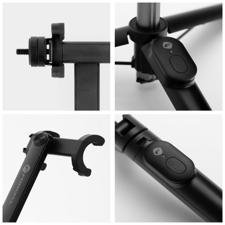 Selfie stick Forcell F-Grip S70M tripod z pilotem bezprzewodowym czarny 0INT