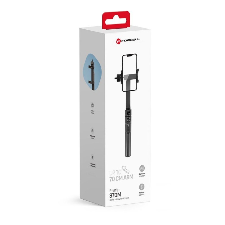 Selfie stick Forcell F-Grip S70M tripod з пультом бездротовим чорний 0INT