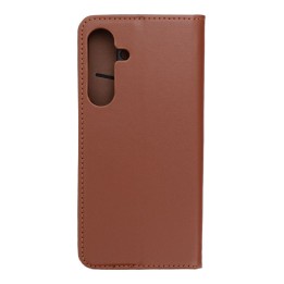 Etui z klapką na Samsung S25 FE Smart Pro Book skórzane brązowe